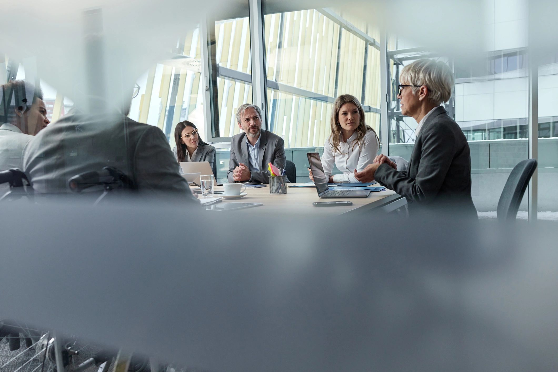Leadership team in a strategy meeting